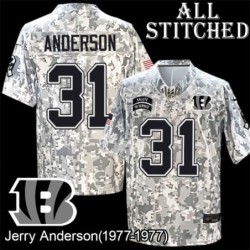 Camo Embroidered Jerry Anderson Cincinnati Bengals #31 Stitched Jersey