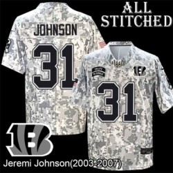 Camo Embroidered Jeremi Johnson Cincinnati Bengals #31 Stitched Jersey