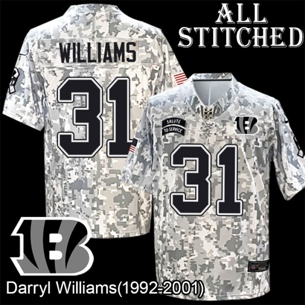Camo Embroidered Darryl Williams Cincinnati Bengals #31 Stitched Jersey