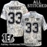 Camo Embroidered Ashley Ambrose Cincinnati Bengals #33 Stitched Jersey