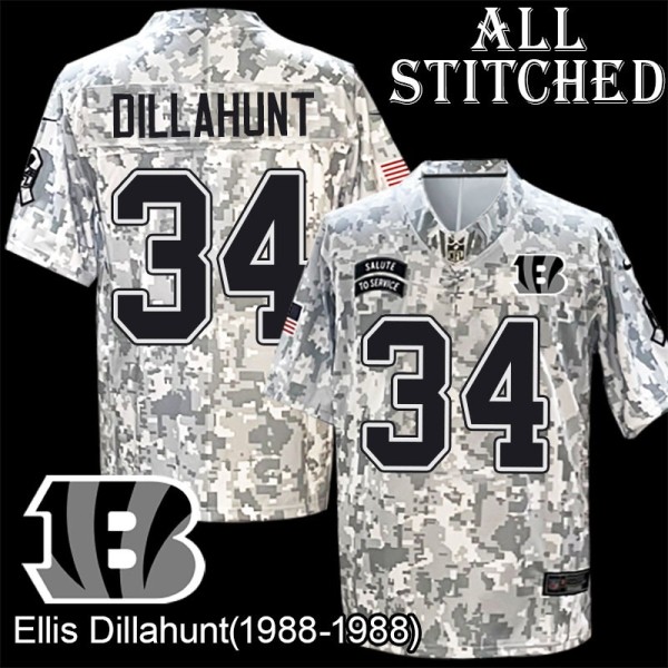 Camo Embroidered Ellis Dillahunt Cincinnati Bengals #34 Stitched Jersey