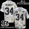 Camo Embroidered Khalil Herbert Cincinnati Bengals #34 Stitched Jersey
