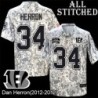 Camo Embroidered Dan Herron Cincinnati Bengals #34 Stitched Jersey