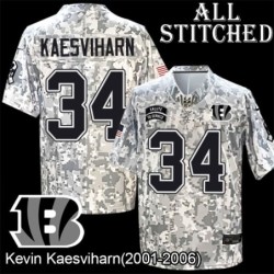 Camo Embroidered Kevin Kaesviharn Cincinnati Bengals #34 Stitched Jersey