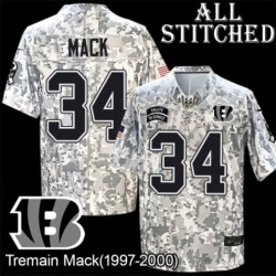 Camo Embroidered Tremain Mack Cincinnati Bengals #34 Stitched Jersey