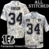 Camo Embroidered Fernandus Vinson Cincinnati Bengals #34 Stitched Jersey