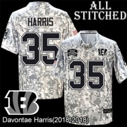 Camo Embroidered Davontae Harris Cincinnati Bengals #35 Stitched Jersey