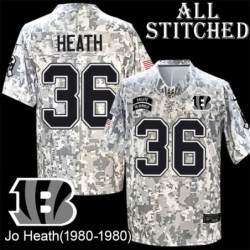 Camo Embroidered Jo Heath Cincinnati Bengals #36 Stitched Jersey