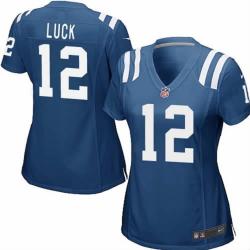 LUCK Indianapolis #12 Womens Football Jersey - Andrew Luck Womens Football Jersey (Blue)_Free Shipping