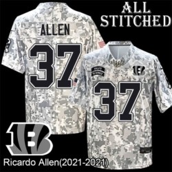 Camo Embroidered Ricardo Allen Cincinnati Bengals #37 Stitched Jersey
