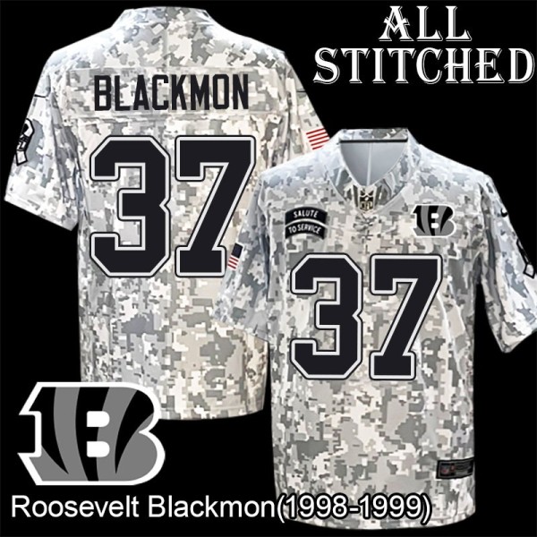 Camo Embroidered Roosevelt Blackmon Cincinnati Bengals #37 Stitched Jersey