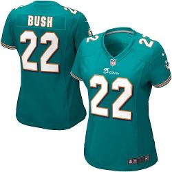 BUSH Miami #22 Womens Football Jersey - Reggie Bush Womens Football Jersey (Green)_Free Shipping