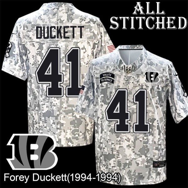 Camo Embroidered Forey Duckett Cincinnati Bengals #41 Stitched Jersey
