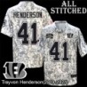 Camo Embroidered Trayvon Henderson Cincinnati Bengals #41 Stitched Jersey