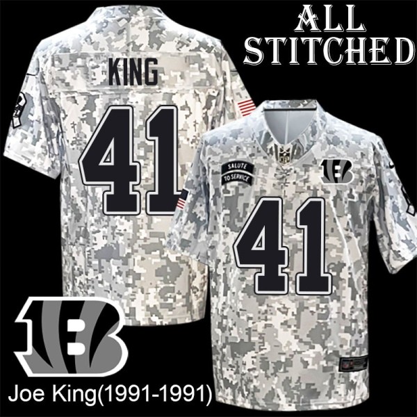 Camo Embroidered Joe King Cincinnati Bengals #41 Stitched Jersey