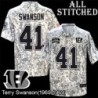 Camo Embroidered Terry Swanson Cincinnati Bengals #41 Stitched Jersey