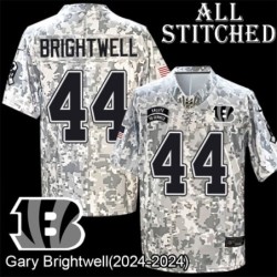 Camo Embroidered Gary Brightwell Cincinnati Bengals #44 Stitched Jersey