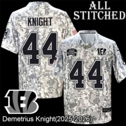 Camo Embroidered Demetrius Knight Cincinnati Bengals #44 Stitched Jersey