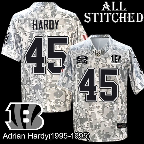 Camo Embroidered Adrian Hardy Cincinnati Bengals #45 Stitched Jersey