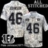 Camo Embroidered Pete Johnson Cincinnati Bengals #46 Stitched Jersey