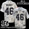 Camo Embroidered William Wagner Cincinnati Bengals #46 Stitched Jersey