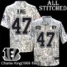 Camo Embroidered Charlie King Cincinnati Bengals #47 Stitched Jersey