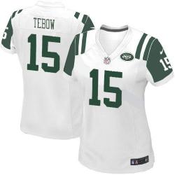 TEBOW NY-Jet #15 Womens Football Jersey - Tim Tebow Womens Football Jersey (White)_Free Shipping