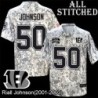 Camo Embroidered Riall Johnson Cincinnati Bengals #50 Stitched Jersey