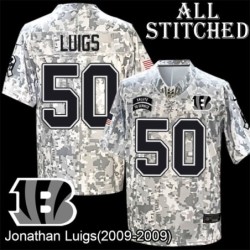 Camo Embroidered Jonathan Luigs Cincinnati Bengals #50 Stitched Jersey