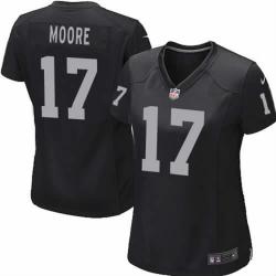 MOORE Oakland #17 Womens Football Jersey - Denarius Moore Womens Football Jersey (Black)_Free Shipping