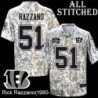 Camo Embroidered Rick Razzano Cincinnati Bengals #51 Stitched Jersey