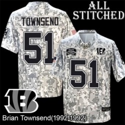 Camo Embroidered Brian Townsend Cincinnati Bengals #51 Stitched Jersey