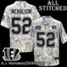 Camo Embroidered A.J. Nicholson Cincinnati Bengals #52 Stitched Jersey