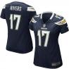 RIVERS San Diego #17 Womens Football Jersey - Philip Rivers Womens Football Jersey (Navy)_Free Shipping