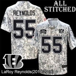 Camo Embroidered LaRoy Reynolds Cincinnati Bengals #55 Stitched Jersey