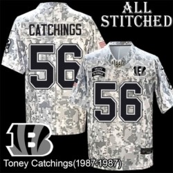 Camo Embroidered Toney Catchings Cincinnati Bengals #56 Stitched Jersey