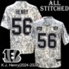 Camo Embroidered K.J. Henry Cincinnati Bengals #56 Stitched Jersey