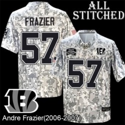 Camo Embroidered Andre Frazier Cincinnati Bengals #57 Stitched Jersey