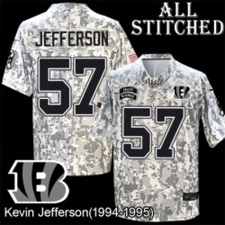 Camo Embroidered Kevin Jefferson Cincinnati Bengals #57 Stitched Jersey