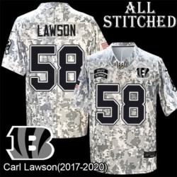 Camo Embroidered Carl Lawson Cincinnati Bengals #58 Stitched Jersey