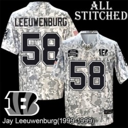 Camo Embroidered Jay Leeuwenburg Cincinnati Bengals #58 Stitched Jersey