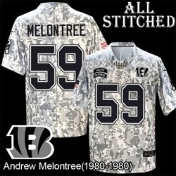 Camo Embroidered Andrew Melontree Cincinnati Bengals #59 Stitched Jersey
