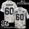 Camo Embroidered T.J. Johnson Cincinnati Bengals #60 Stitched Jersey