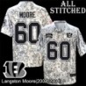 Camo Embroidered Langston Moore Cincinnati Bengals #60 Stitched Jersey