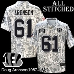 Camo Embroidered Doug Aronson Cincinnati Bengals #61 Stitched Jersey