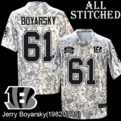 Camo Embroidered Jerry Boyarsky Cincinnati Bengals #61 Stitched Jersey