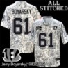 Camo Embroidered Jerry Boyarsky Cincinnati Bengals #61 Stitched Jersey