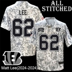 Camo Embroidered Matt Lee Cincinnati Bengals #62 Stitched Jersey