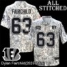 Camo Embroidered Dylan Fairchild Cincinnati Bengals #63 Stitched Jersey