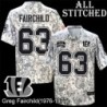 Camo Embroidered Greg Fairchild Cincinnati Bengals #63 Stitched Jersey